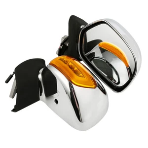 Chrome Shell RearView Mirror LED Turn Signal Fit For Honda Goldwing GL1800 01-17 - Picture 1 of 13