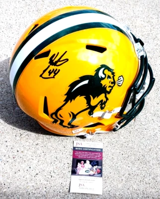 HUNTER LUEPKE NDSU Bison SIGNED Full Size Helmet JSA COA North Dakota State - Image 1 of 3