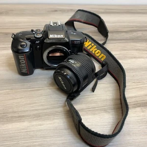 NIKON N5005 35mm SLR FILM CAMERA with AF Nikkor 35-70mm f3.3-4.5 Lens Cap Strap - Picture 1 of 13