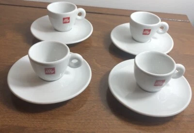 Taza y platillo espresso ILLY 4 juegos, 8 piezas hecho en Italia Foto 1 de 4