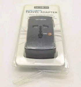 New Samsonite Black Universal Power Adapter Surge Protector Europe /US plug - Picture 1 of 4
