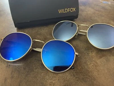 2 pares - Gafas de sol retro WILDFOX Dakota - Con estuche de transporte - Lentes azules tortuga Foto 1 de 4