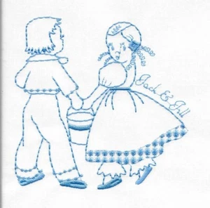 BLOQUES DE EDREDÓN BORDADOS UN JUEGO DE 12 - RIMAS INFANTILES BLUEWORK - Imagen 1 de 12