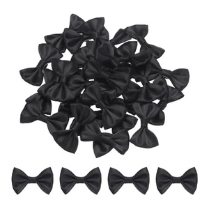 30pcs Black Bow Ties 1.5"x1" Mini Bowknot for Little Satin Bows - Picture 1 of 5