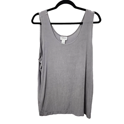 Chicos Travelers 松弛针织吊带背心灰色弹力女式 XL/3 — 第 1/4 张图片