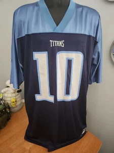 NFL Players Tennessee Titans Vince Young #10 Football Jersey Men Large Blue - Picture 1 of 14