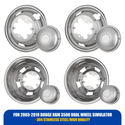 4pcs for 2003-2018 Dodge Ram 3500 17" Dually Wheel Simulators Dual Skins Liners - Image 1 of 4