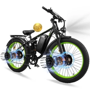 3000W Dual Motor E-Bike Electric Bicycle 26" FatTire  52V/ 25Ah  100Miles - Picture 1 of 12