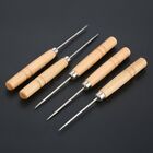 5Pcs Wood Handle Tailor Scratch & Punch Awl Pinpoint Hole Punching Clicker Tool