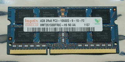 Hynix 4 GB DDR3 memoria laptop 10600 1333 HMT351S6BFR8C-H9 - Immagine 1 di 4