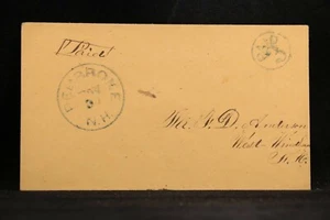 New Hampshire: Pembroke 1850s Stampless Cover, Blue CDS & Circled PAID 3, DPO - Picture 1 of 2