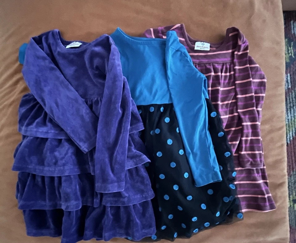 Bundle 3 Hanna Anderson Girls Dresses Size 5 #079 - Image 1 of 4