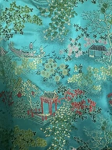 VINTAGE SOLZ SQUIRREL HANGZHOU CHINA BROCADE SILK LONG ROBE size 4 Girls - Picture 1 of 4