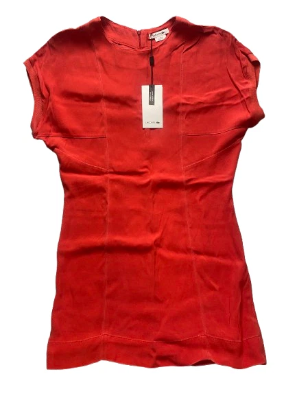 Vestido Lacoste para mujer 4 mediano coral rayón elástico cocoon cambio precio de venta sugerido por el fabricante 225 USD nuevo con etiquetas Foto 1 de 4
