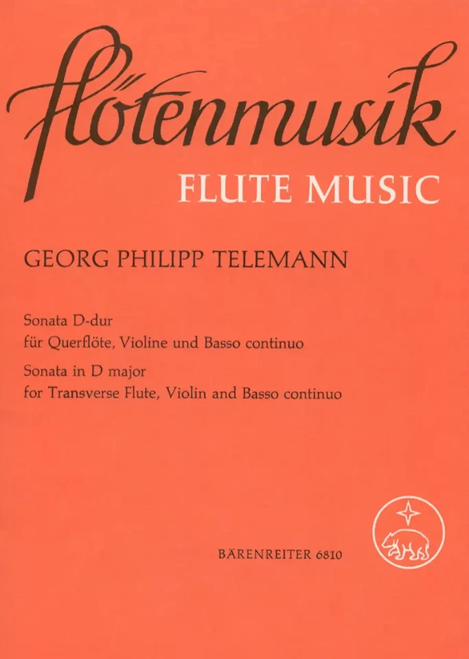 Sonata in D Major for Flute, Violin and B. C. by Telemann(BA6810)  **Clearance** - Image 1 of 1