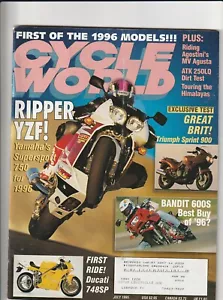 Cycle World Magazine July 1995- Yamaha YZF750R, Triumph Sprint 900, ATK 250 - Imagen 1 de 2