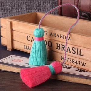 1 Paar Baumwolle Doppel Quaste Anhänger Dekoration Schmuck machen Zubehör - Picture 1 of 30