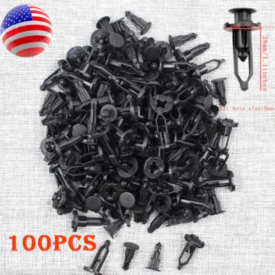 100 peças novos clipes de retenção de rebite de fixação tipo push preto para Toyota 52161-02020 - Imagem 1 de 4