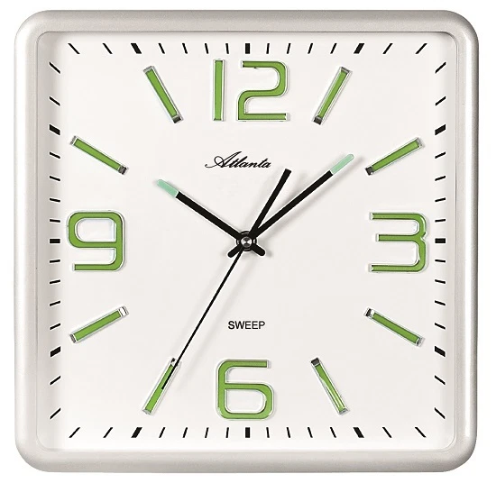 Orologio da Parete Argento Piazza Da Quarzo - Silenzioso - Nuovo Atlanta 4427/19 - Immagine 1 di 1