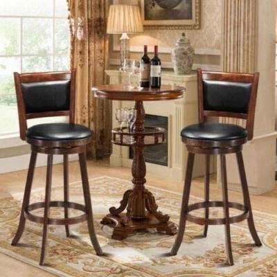Bar Stools Chair Kitchen Counter Height Swivel Seats Home Wood Set High Foot  - Image 1 of 4