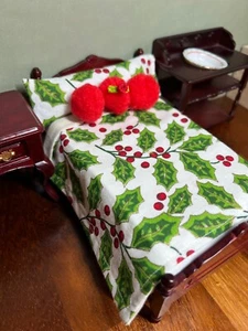 Handgefertigtes Puppenhaus Bettwäsche Set - Maßstab 1/12/ passend für Doppelbett   - Bild 1 von 8