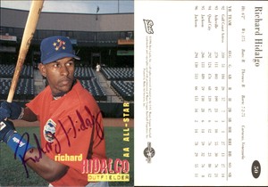 Richard Hidalgo Signed 1997 Best Jacksonville Suns RC Card Auto AU