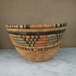 Vintage indianische afrikanische Hausa Stil Spule Korb Schüssel ca. 6" hoch MW - Bild 1 von 7