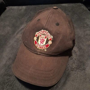 Manchester United FC Soccer Black Strapback Hat Cap England - Picture 1 of 5