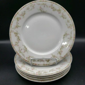 Theodore Haviland Schleiger 152 Luncheon Plates Set of 5 Pink Floral France - Picture 1 of 6