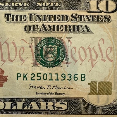 US $10 Bill Fancy Serial Number BIRTHDAY NOTE , 25 JANUARY, 1936 (PK 25011936 B) - Image 1 of 4