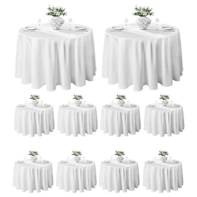 Round Tablecloth 132inch 10 Pack Polyester Table Cloth, Stain Wrinkle Resista... - Image 1 of 4