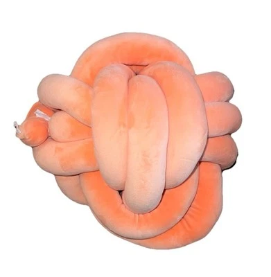 Knot Ball Pillow Creative Home Decor For Sofa Bed Chair 12” X 13” Orange EUC - Image 1 of 4