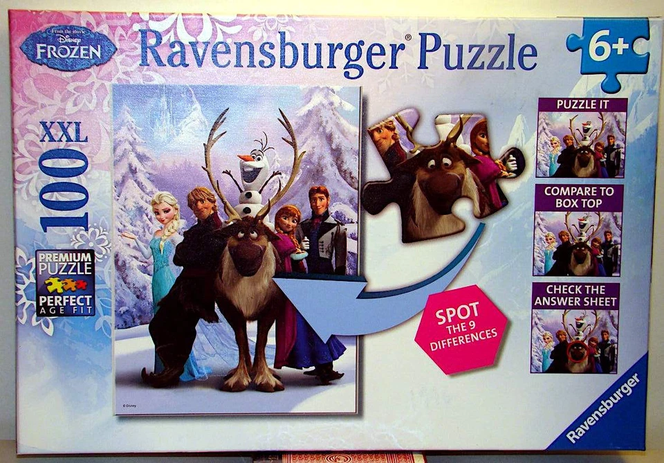 Disney Frozen Frozen Difference Spot 9 Differences 100 19X14 Puzzle - Image 1 of 1