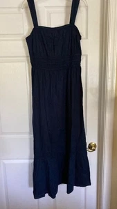 Maxi abito loft blu navy taglia M volant smoking - Foto 1 di 4