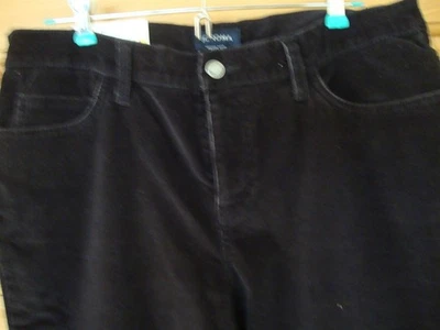Misses NWT SONOMA 12 Average BLACK CORDUROY PANTS SLACKS 34" waist 32" inseam - Image 1 of 4