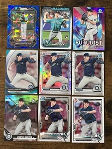 EMERSON HANCOCK Lot 9 RC’s! Blue Cracked Ice Prizm, 1st Bowman Refr++, MARINERS! - Picture 1 of 4