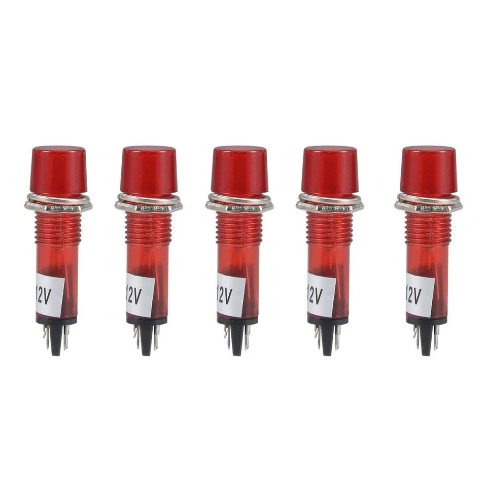 Signalanzeige Armaturenbrettleuchte DC 12 V LED-Birnen XD10-3 Rot 10 mm 10 Stück - Bild 1 von 4