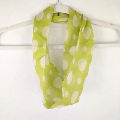 De Colección Vera Neumann Verde Lima Blanco Lunares Infinito Bufanda Seda Coqueta Y2K Foto 1 de 4
