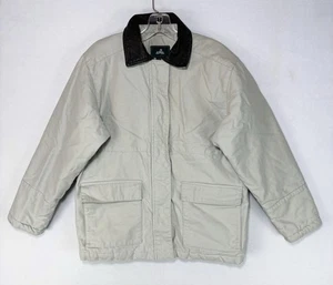 Vintage Canvas Barn Coat Womens Small Eastern Mountain Sports Field Jacket Ivory - Picture 1 of 19