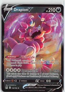 Pokemon Juego de Cartas Coleccionables Origen Perdido Lámina Ultra Raro #118/196 Drapion V - Imagen 1 de 2