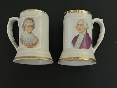 Tazas de porcelana de recuerdo Martha & George Washington Mt. Vernon Virginia Foto 1 de 4