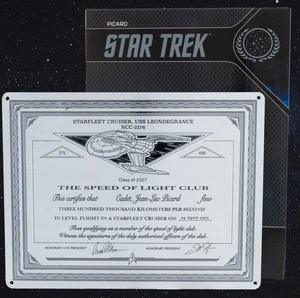 Star Trek Picard The Speed of Light Club Plaque by eaglemoss - Picture 1 of 3