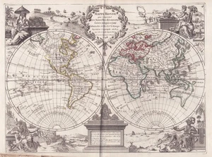 Weltkarte world map Mappemonde Kupferstich engraving gravure Le Rouge 1767 - Picture 1 of 1