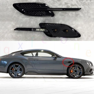 For Bentley Continental GT 2012-15 Glossy Black Front Fender Grille Mesh Replace - Picture 1 of 11