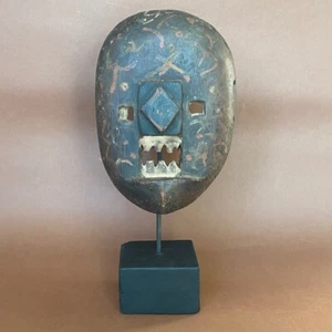 Ndaaka Primitive Ituri Tribal Face Performance Mask Congo Africa 35cm H - Foto 1 di 6