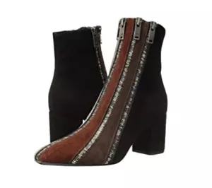 NWOB Sonia Rykiel Paris US8.5/IT 39 Multi Suede Block heel Mid Heel Booties - Picture 1 of 9