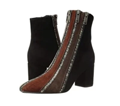 Новый без коробки Sonia Rykiel Paris US8.5/IT 39 мульти замшевый блок каблук середины каблука ботинок - Изображение 1 из 4