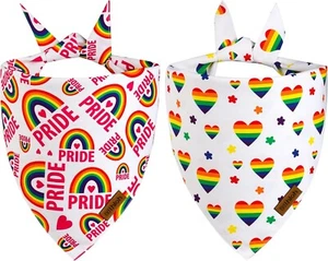 Dog Bandanas Pride Day Dog Bandana Reversible Triangle LGBT 2-pack - Picture 1 of 6
