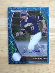 Panini Prizm Draft Picks 2021 Noah Miller #PDP36 Blue Velocity Prizm autógrafo - Imagen 1 de 2