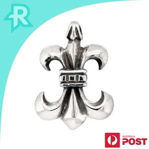 Fleur De Lis Thick Sterling Silver 925 Pendant - Picture 1 of 6